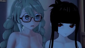 Erotic 3d anime girl gets gangbanged