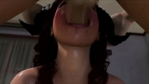 Girl deepthroats horse cock 3d
