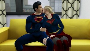 Xxx superman supergirl, orgasmic peek-a-boo porn