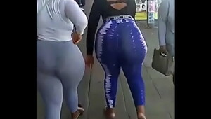 Big booty african mom walking