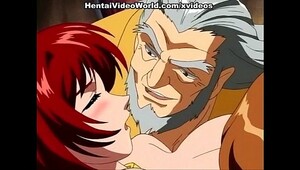 Redhead anime enjoys boobs fucking