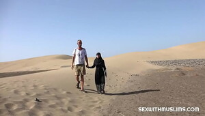 Arab muslim couple make video moments of longing
