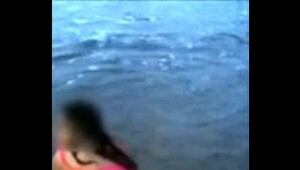 Indian aunties show peticoat in beach