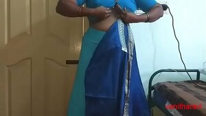 Tamil aunty saree dressing