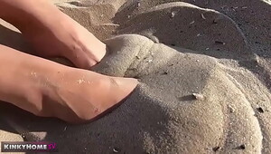 Foot fetish on the beach chair