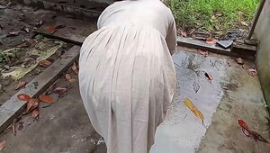 Bangla mom changing clothes after bath