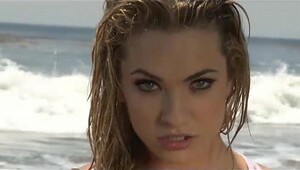 Public crowded beach, superb babes in hot movies
