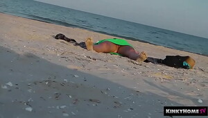 Hidden camera jerking on nude beach
