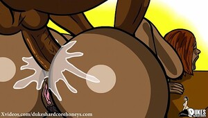 Huge booty bbw takes big brown cock deep in her ass