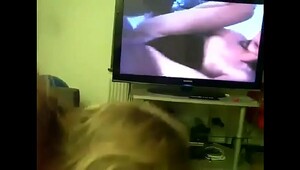 Mom and son are watching porn