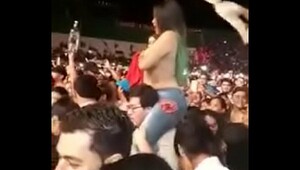 Molested concert, adorable babes enjoy hot sex