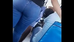 Girls in bus touching ass boys