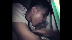 Asian girl cumshots over in bus