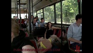 Blonde schoolgirl anal on bus by bitchyporn dot com