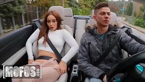 Touch dick in car, fucking like hell in adult videos