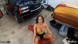 Voluptuous milf gets fucked by a car mechanic