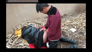Chinese couple fucking in park