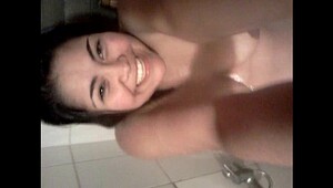 Curvy chubby girl at shower