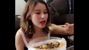 Chinese cute girls sex with big cooks