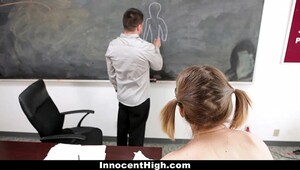 Innocenthigh skinny schoolgirl gets a private lesson