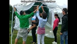 Students have sex on outdoor picnic party