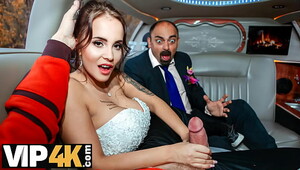 Bride and father in limo, excellent quality exciting seduction