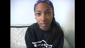 Ebony teen sucking dick and cum in mouth