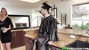 Young guy fuck stepmom after his graduation