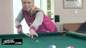 Povd banging hot blonde on pool table