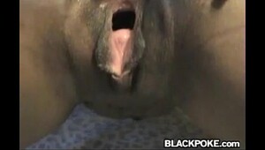 Close up ebony fucked gapeing pussy