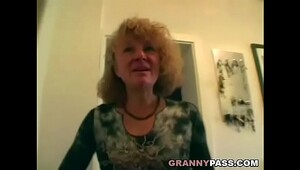 Horny granny and her younger lover fuck