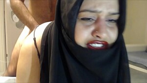 Hijab niqab anal force fucking