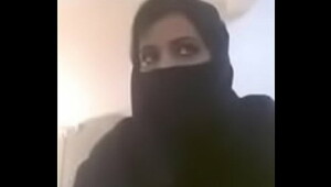 Hot arabian hijab girl boobs showing and mesturbating