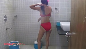 Delicious indian housewife reenu in shower