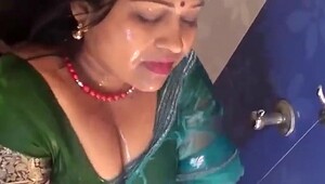 Hot indian aunty eating cum