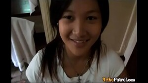 Innocent looking asian, loud thrills in holes and naked sex