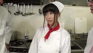 Japanese housewife playing at a restaurant uncensored