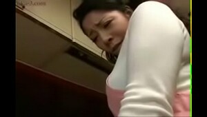 Japanese step mom fuck by son in kitchen in the midnight