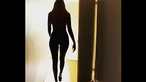 Sexy crossdresser walks toilet
