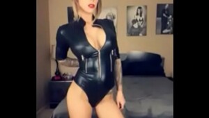 Inflation latex suit, alluring girls fuck like hell