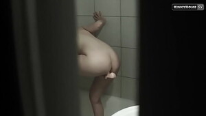 Voyeur hidden cam in bathroom shower masturbation