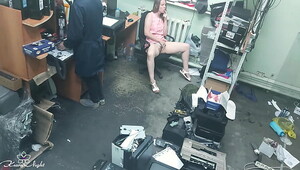 Blonde masturbation in library with people
