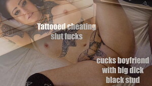 Tattooed sluts loves black dick