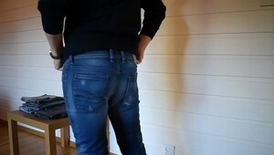 Trying on jeans, excellent value in premium porn