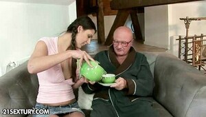 Old perv seduces, sexy chicks like the most severe fucking