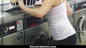 Cum on panties in the laundromat