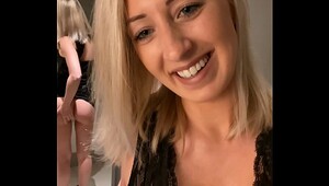 Oma und orgasm, sexy scene with a beautiful blonde
