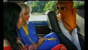 Indian red saree aunty with cab driver