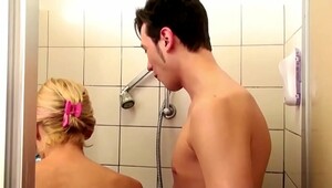 German girl in the shower