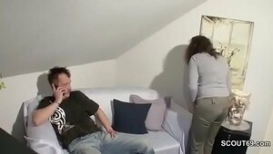 Step mom fucks german, steaming sex and rough fuck